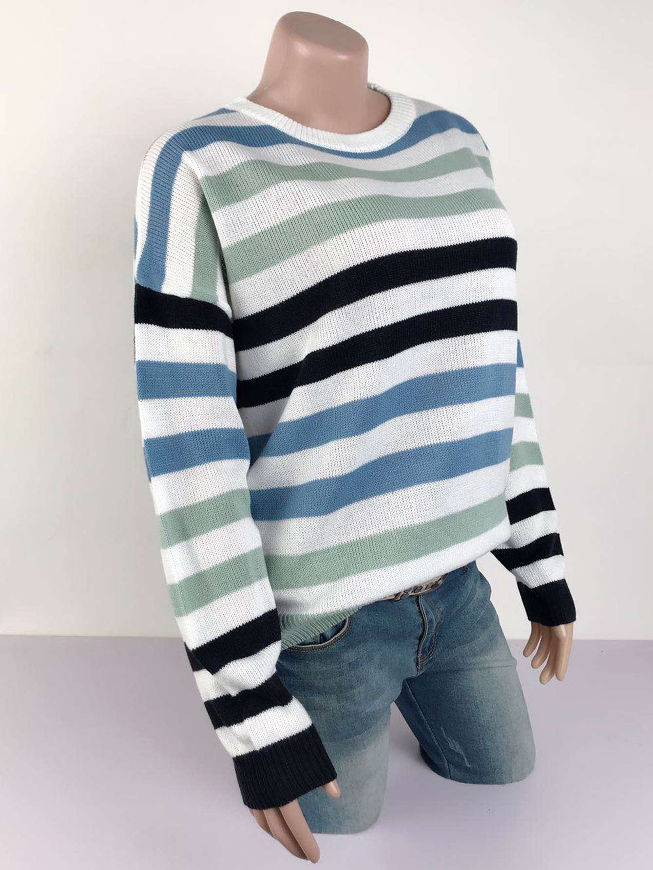 Colorful Striped Knit Sweater image 1