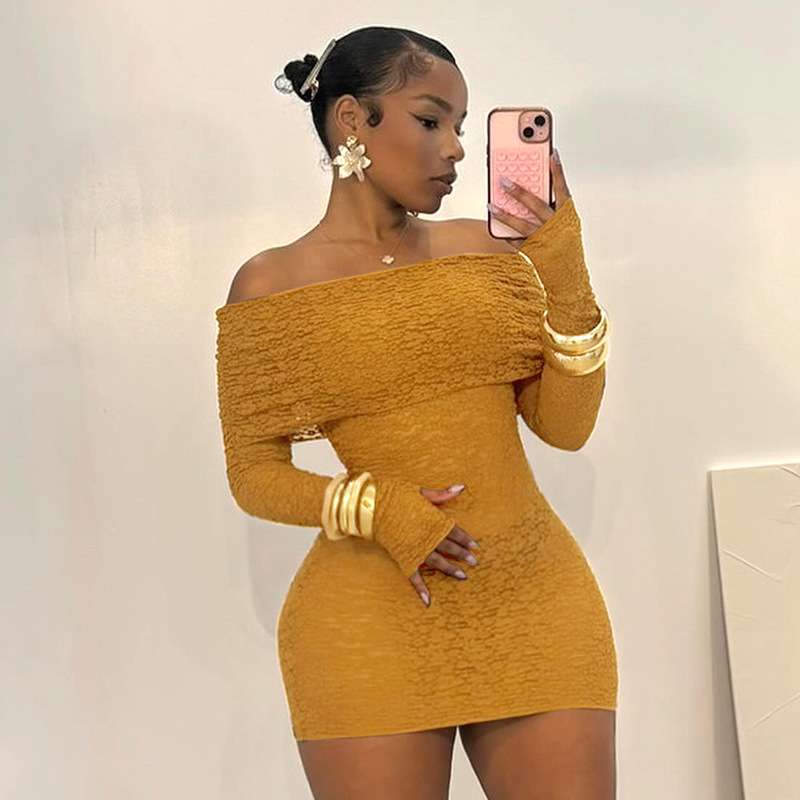 Luxe Lattice Off-Shoulder Dress image 2