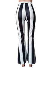 High-Waisted Striped Flared Pants image 3