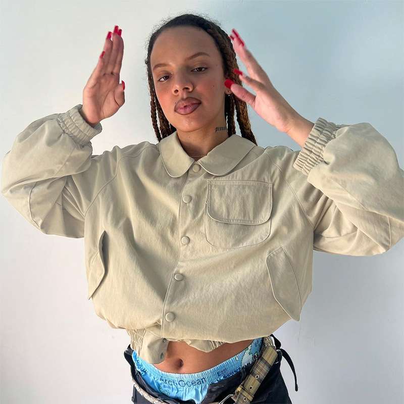 Flap Pockets Cargo Jackets - M, Beige image