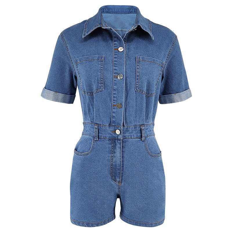 Button-Up Romper with High Waist image 3