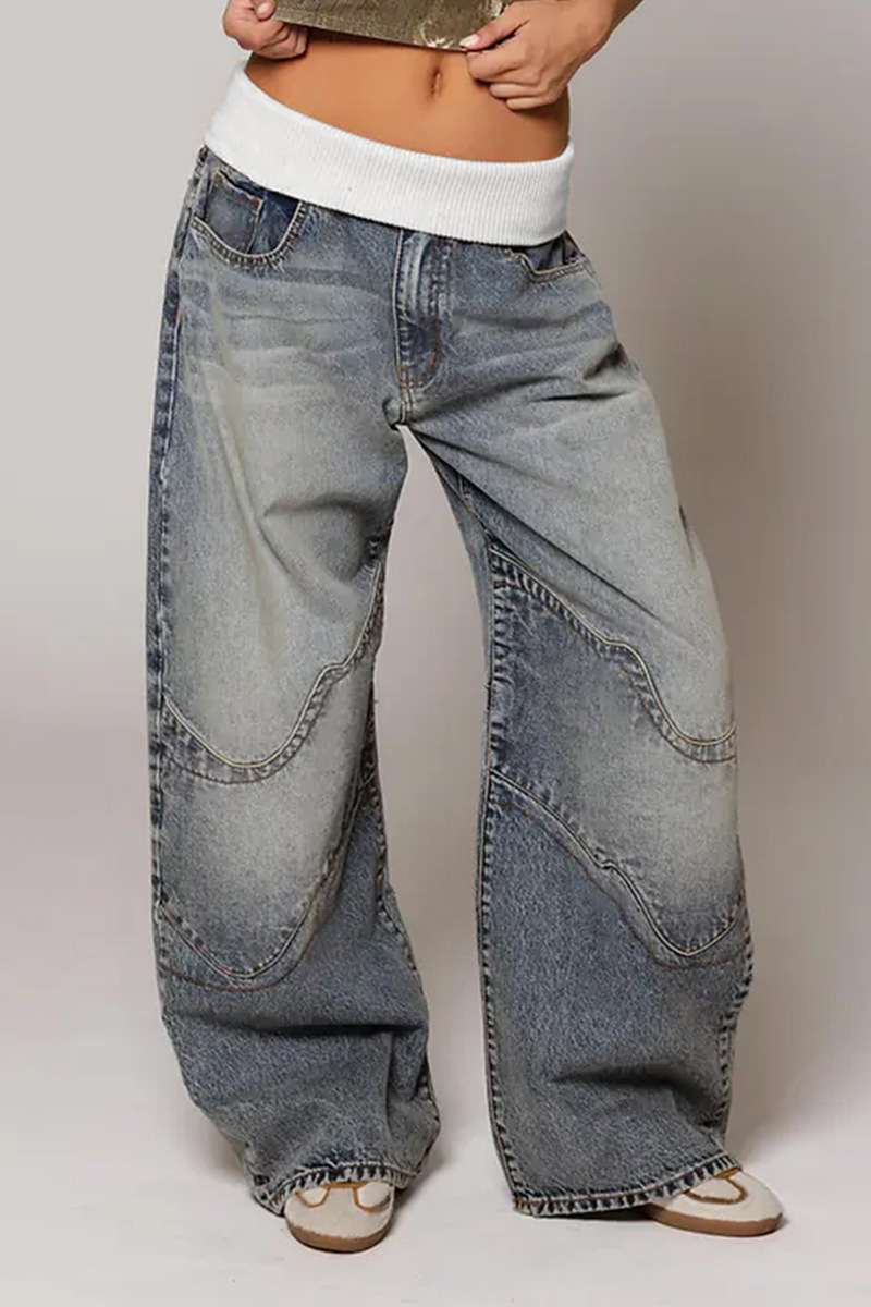 Oversized Baggy Denim Jeans - L, Blue image
