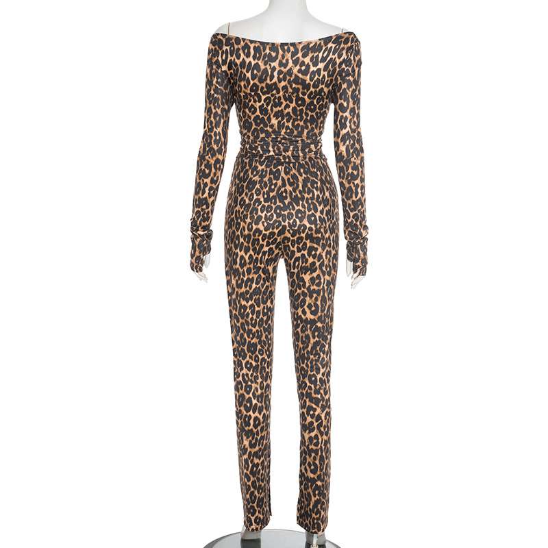 Leopard Print Off-Shoulder Set image 4