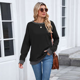 Long Sleeve Sweater with Contrast Cuffs and Hem image 0