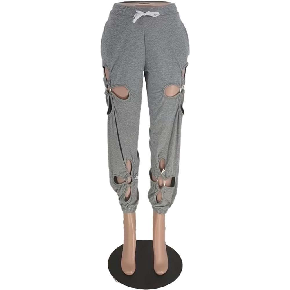Hollow Out High Waisted Wide Leg Sweatpants image 7