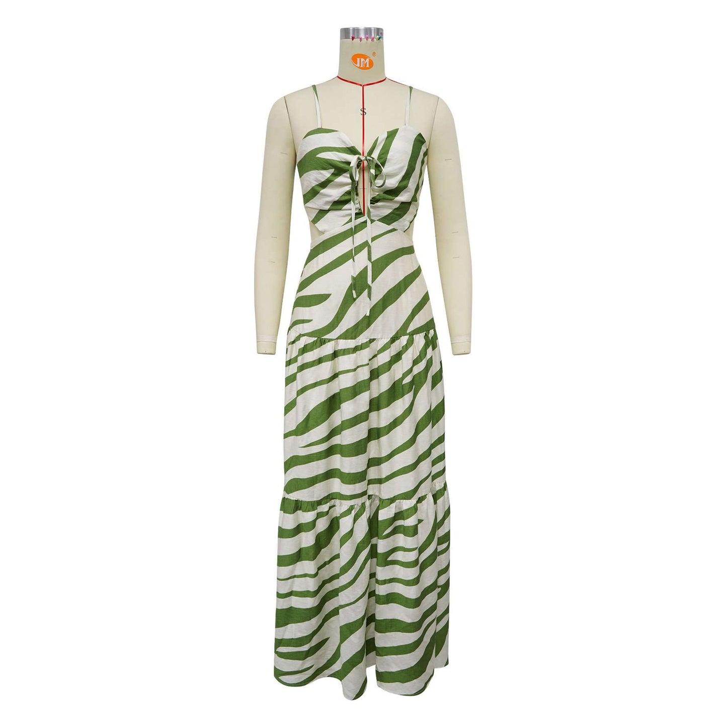 Striped Tiered Maxi Dress image 4