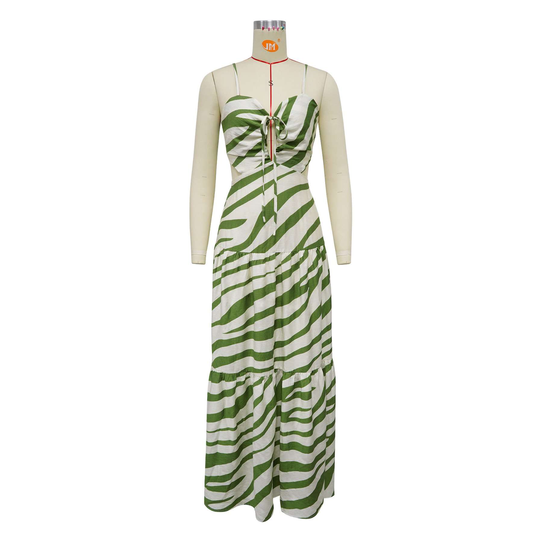 Striped Tiered Maxi Dress image 4