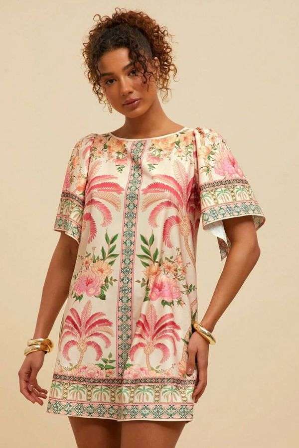 Colorful Floral Print Dress image 1