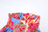 Colorful Floral Strapless Summer Dress image 3