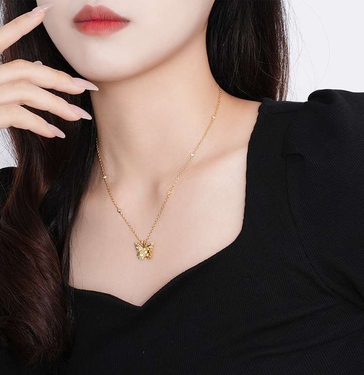 Gold Butterfly Pendant Necklace image 2