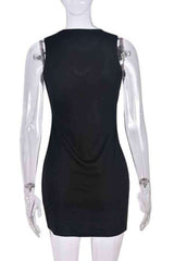 Sexy Sleeveless Rhinestone Heart Front Mini Dress image 4