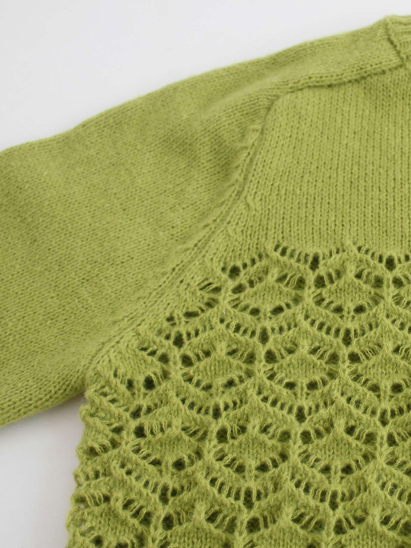 Green Lace-Patterned Cardigan Jacket image 4