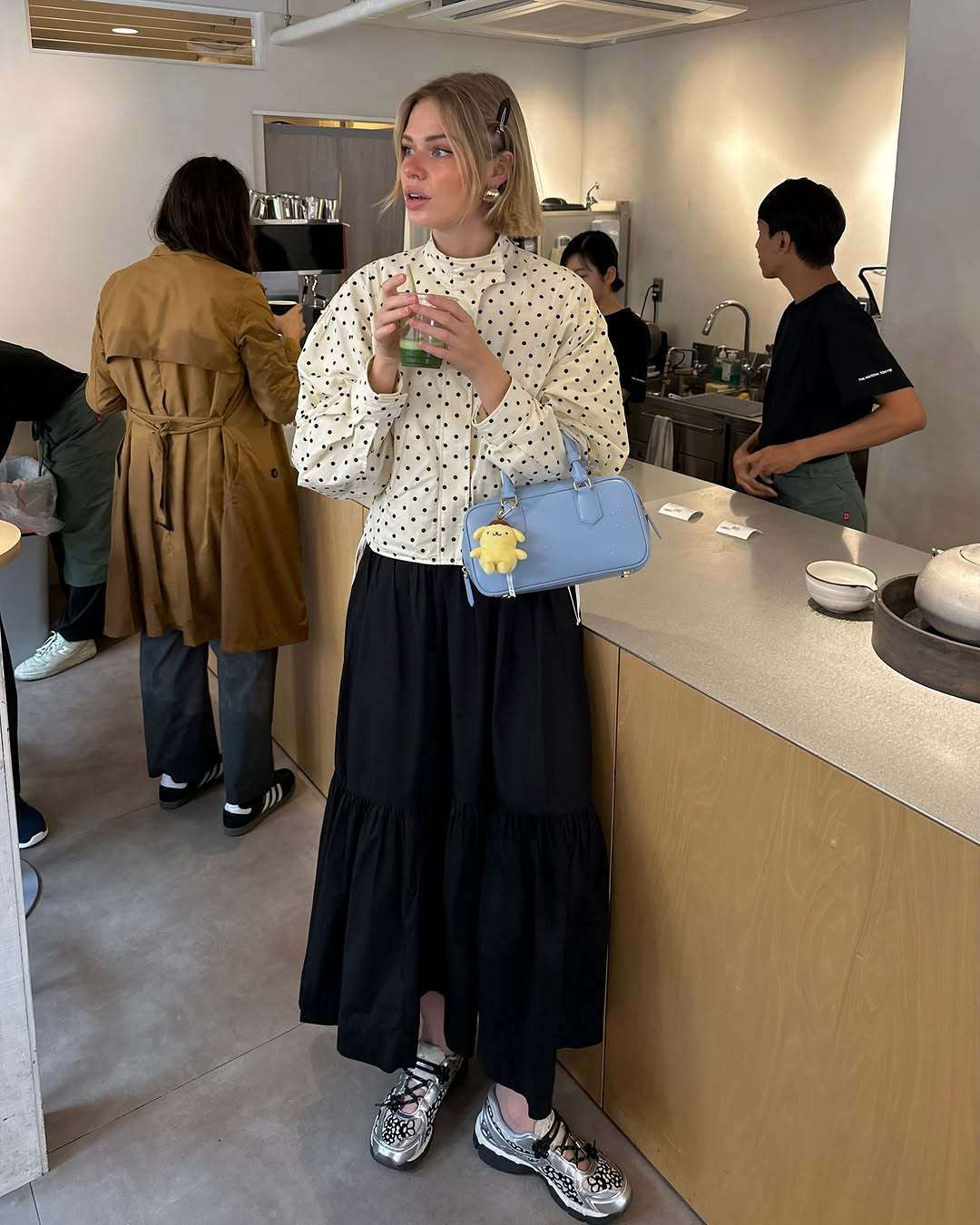 Polka Dot Windbreaker Jacket - S, Off White image