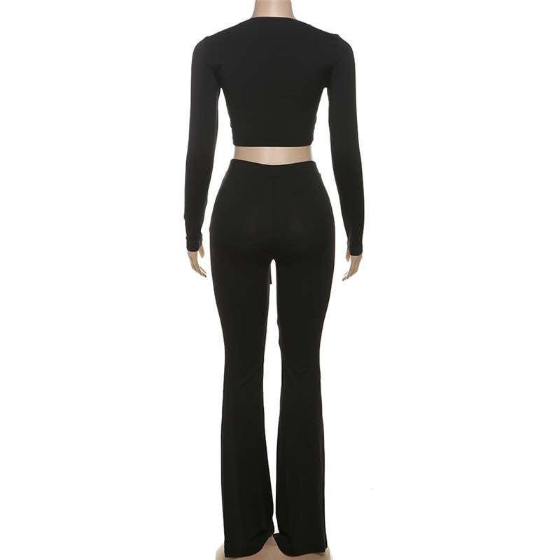 Solid Color Long Sleeved Hot Loungewear Set image 5