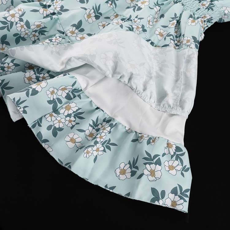 Floral Puff Sleeve Dress with Smocked Waist and Tiered Skirt image 5