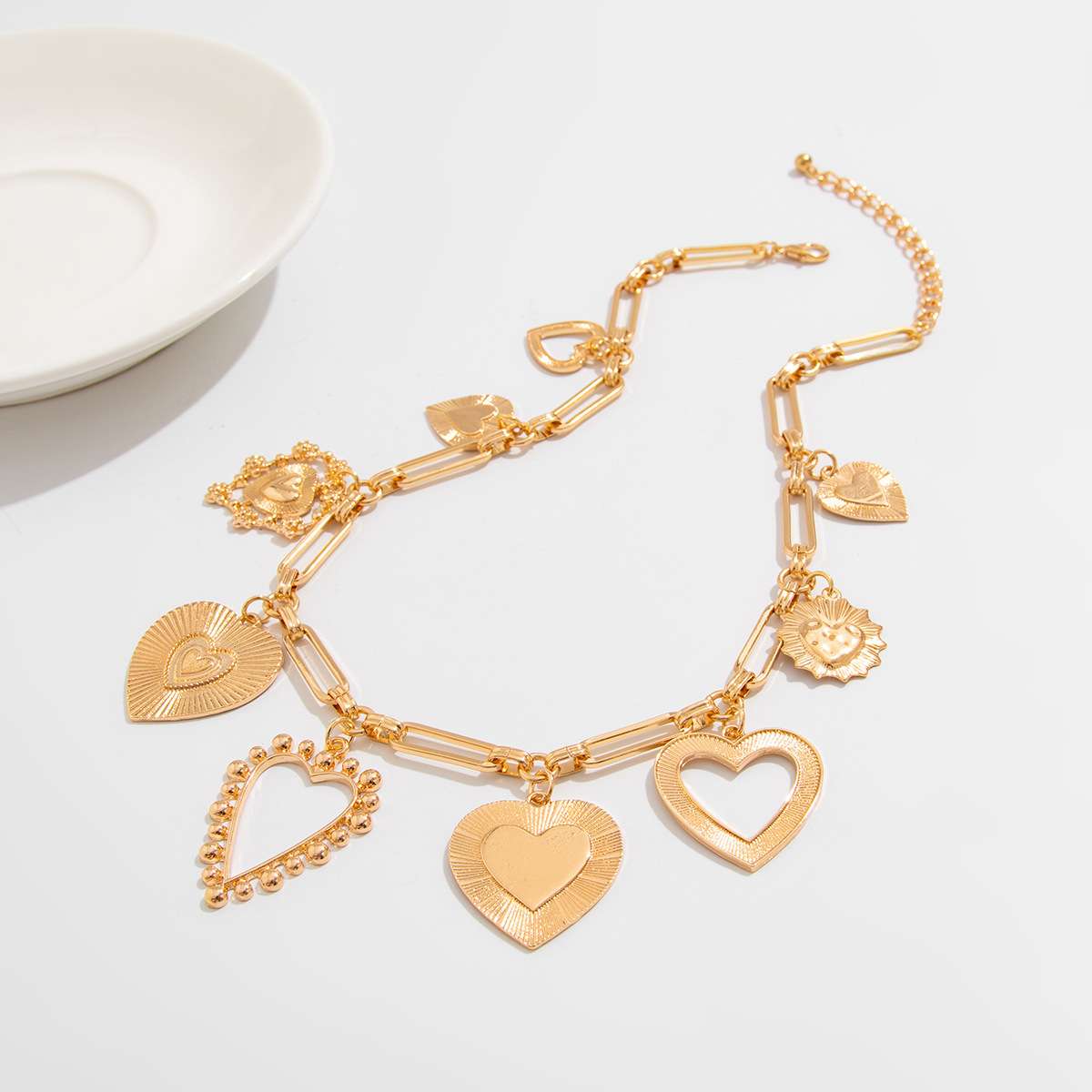 Heart Charm Statement Necklace image 2