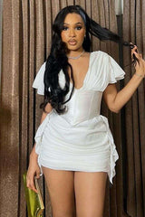 Corset Mini Dress with Ruffled Details image 0