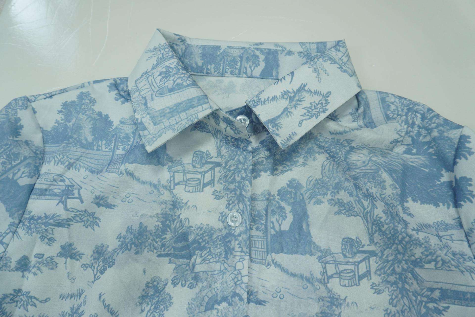 Loungewear Set with Shirt & Wide-Leg Pants image 5