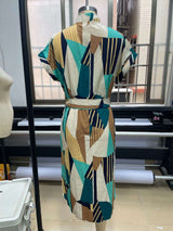 Abstract Geometric Print Midi Dress image 2