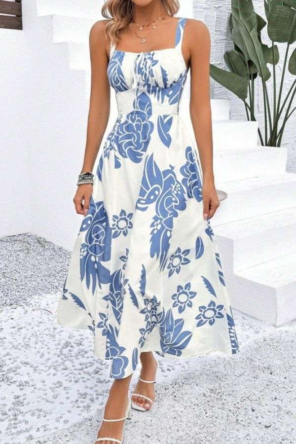 Floral Maxi Dress with Spaghetti Straps image 0