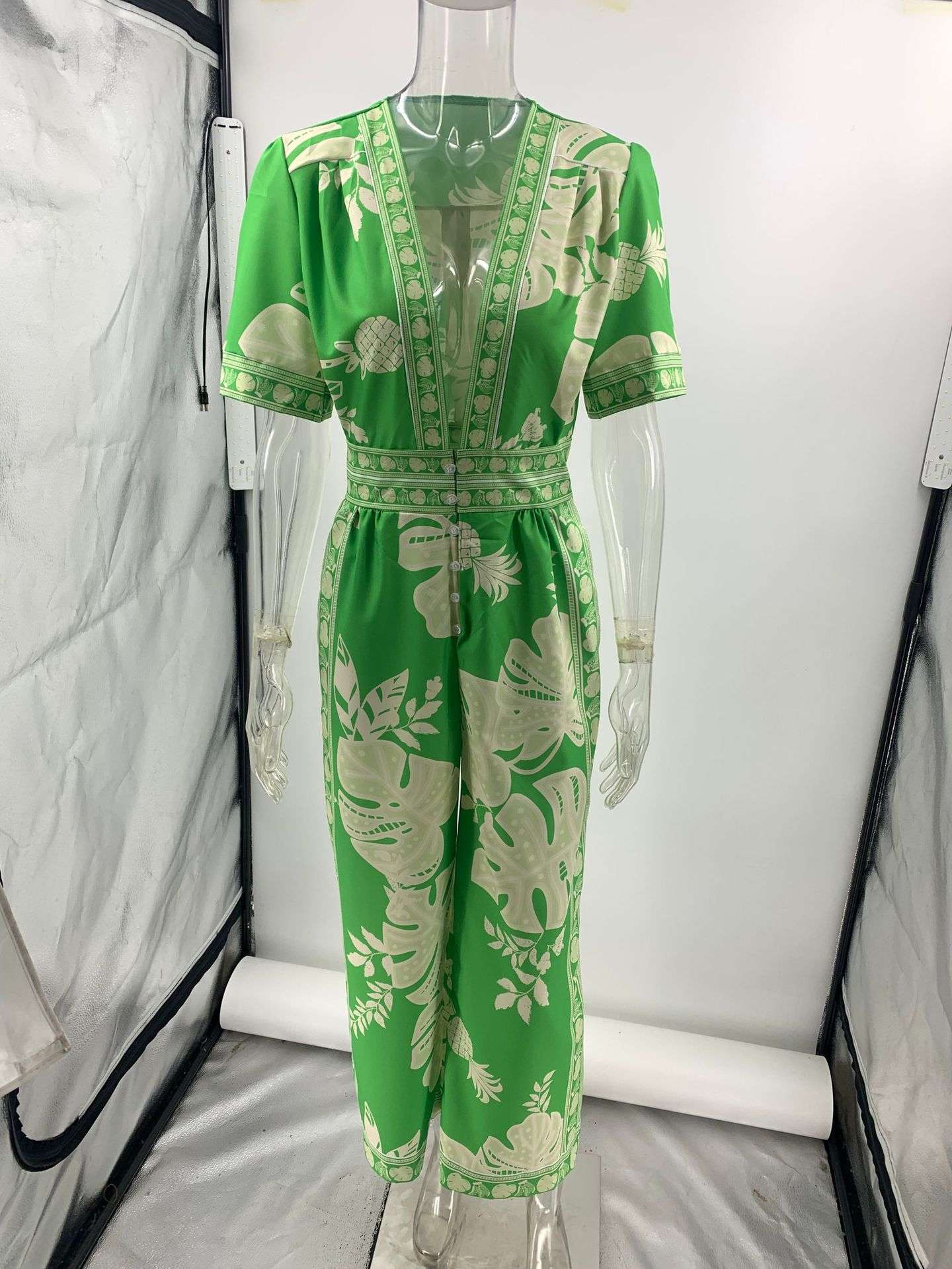 Tropical Plunge Jumpsuit with Floral Print image 1