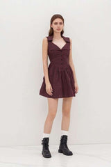 Plaid Sleeveless Button-Front Dress image 0