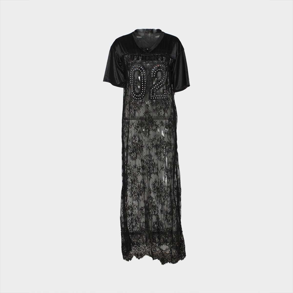 Sheer Lace Jersey Dress image 5
