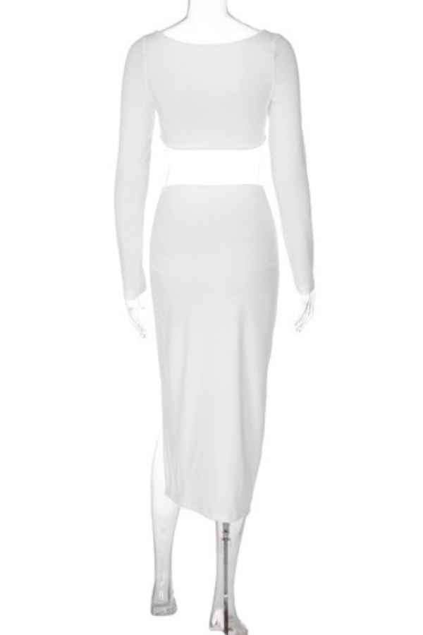 Sexy Two Piece Resort Summer Midi Skirt Crop Top Set image 5