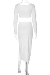 Sexy Two Piece Resort Summer Midi Skirt Crop Top Set image 5