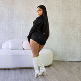 Faux Leather Jacket with Matching Shorts image 5