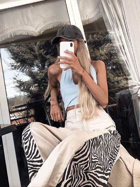 Animal Pattern Patchwork Pants Streetwear image 5