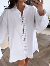 Long-Sleeve Shirt with Lace-Up Front Detail image 1