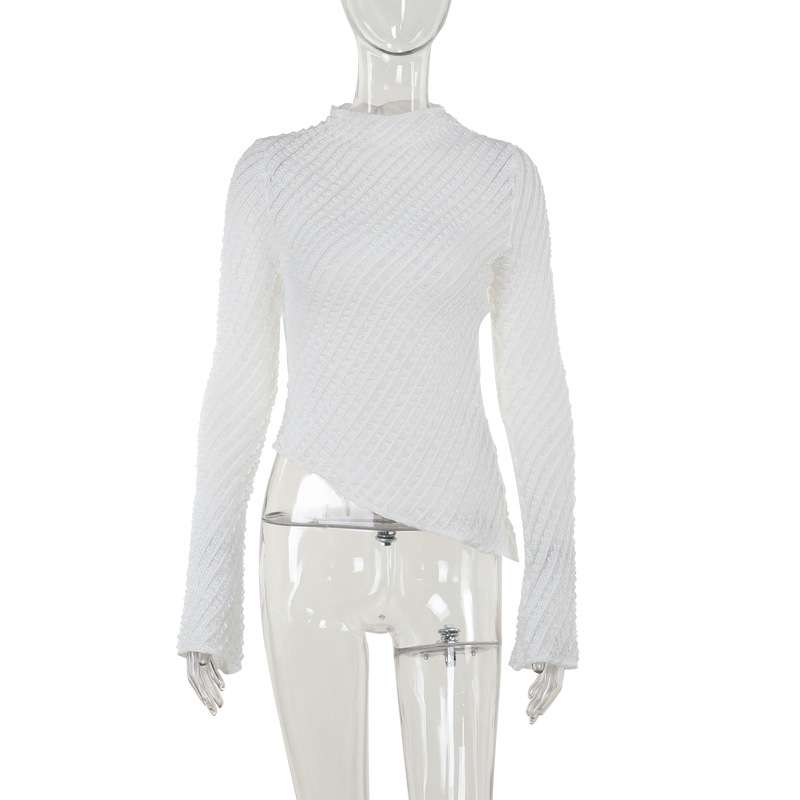 Textured Frill Mock Neck Top image 4