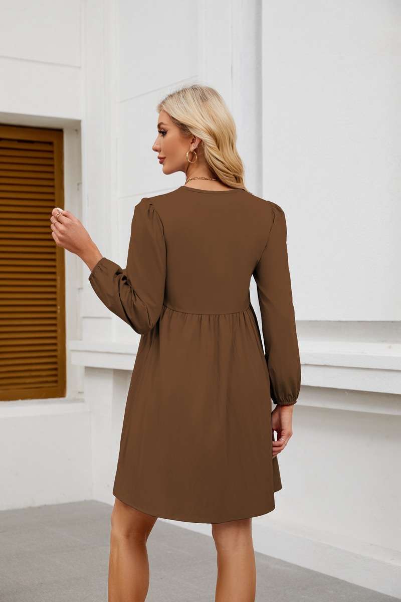 Chic Long Sleeve Tie-Front Mini Dress image 2