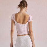 Ruched Sleeve Cotton Top image 7