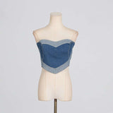 Patchwork Denim Heart Bandeau Top image 7