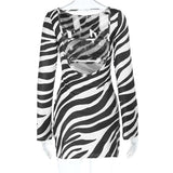 Stylish Zebra Print Long Sleeve Dress image 5
