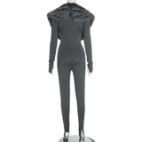 Glamorous-Fitting Jumpsuit with Faux Fur Collar image 3