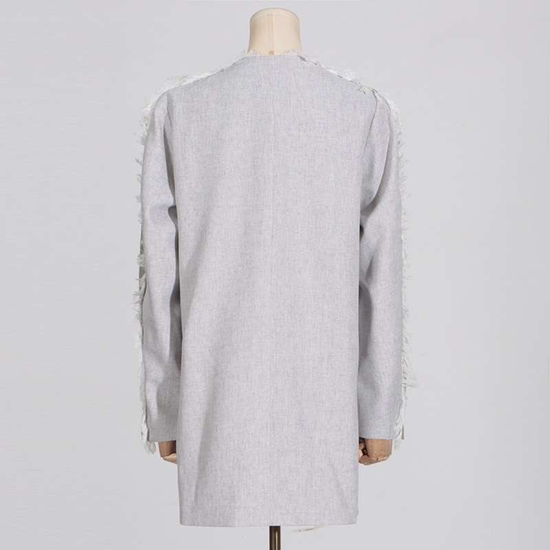 Irregular Length Long Sleeves Burr Blazer image 7