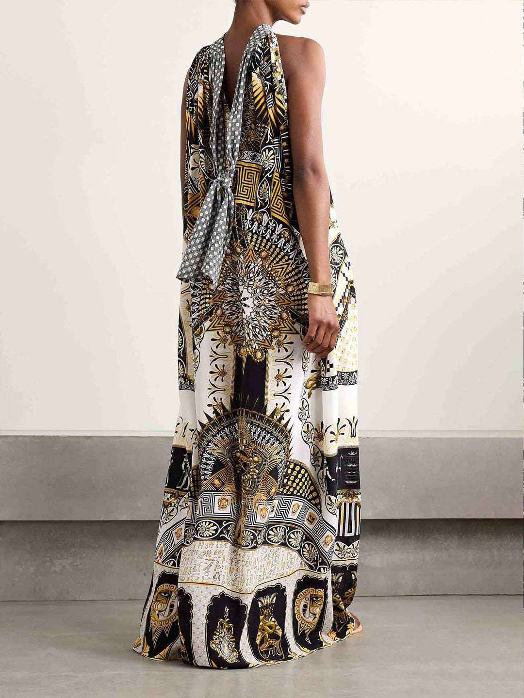 Halter Neck Patterned Maxi Dress image 6