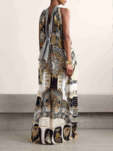 Halter Neck Patterned Maxi Dress image 6