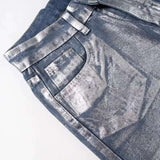 Fashion Hot Silver High Waist Straight Jeans image 3