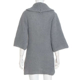 Knit Oversized Top with Draped Collar image 5