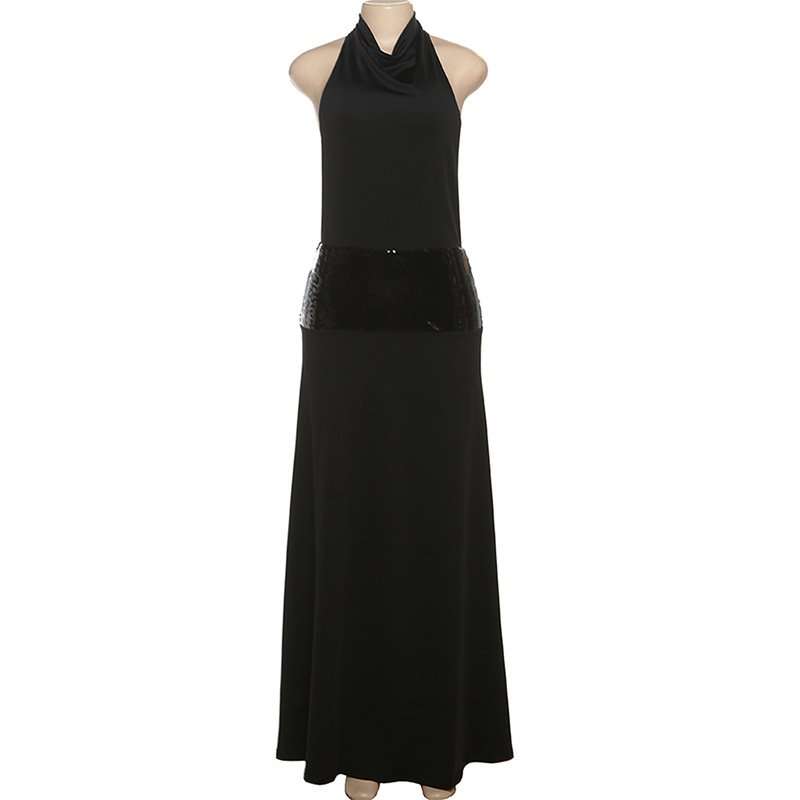 Halter Maxi Dress with Sequin Belt image 2