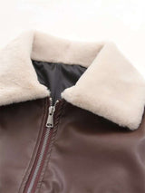 Faux Leather Aviator Jacket image 3