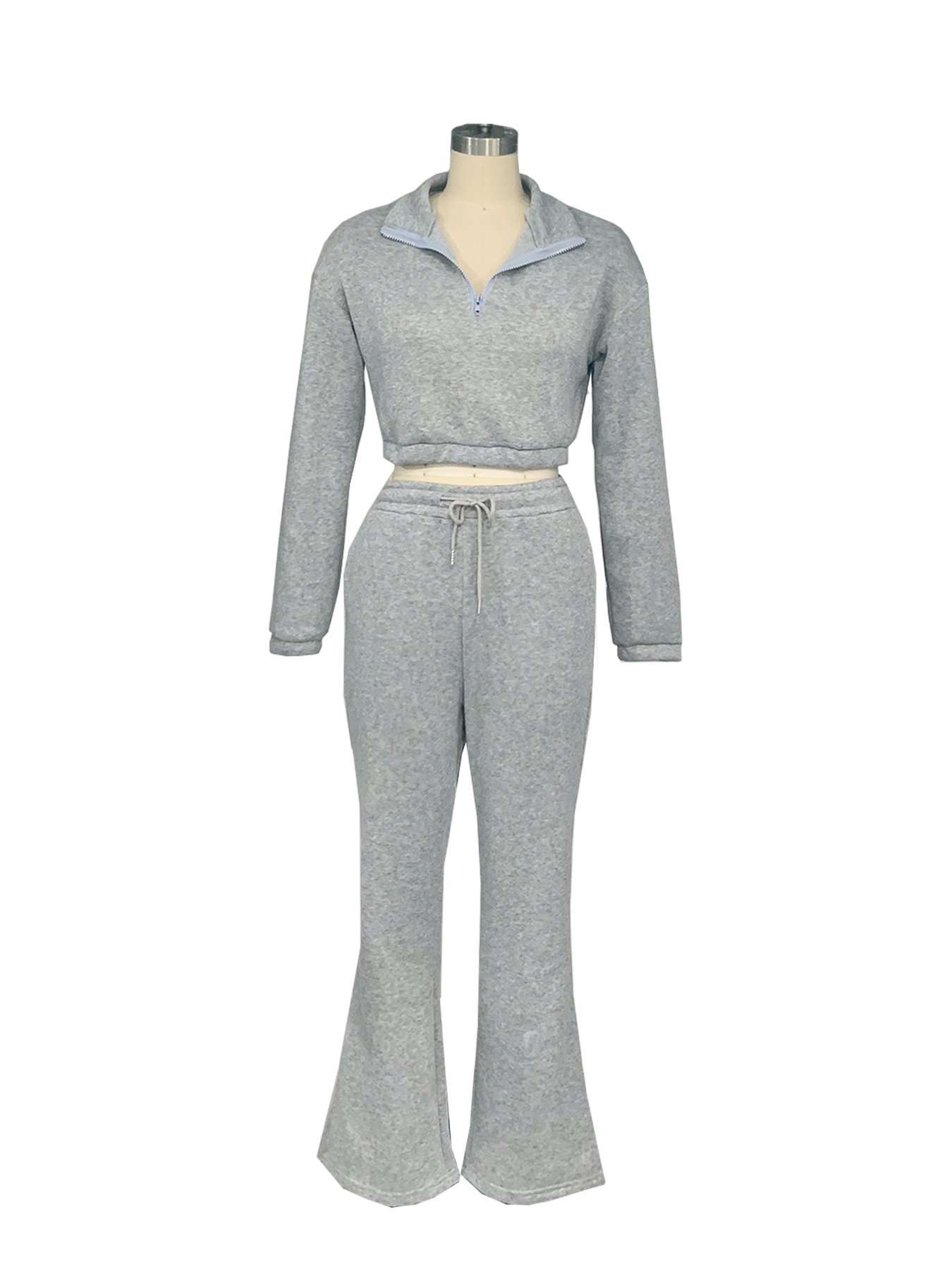 2 Pieces Crop Top Jacket Jogger Pants Set image 7