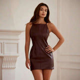 Faux Leather Sleeveless Bodycon Mini Dress image 4