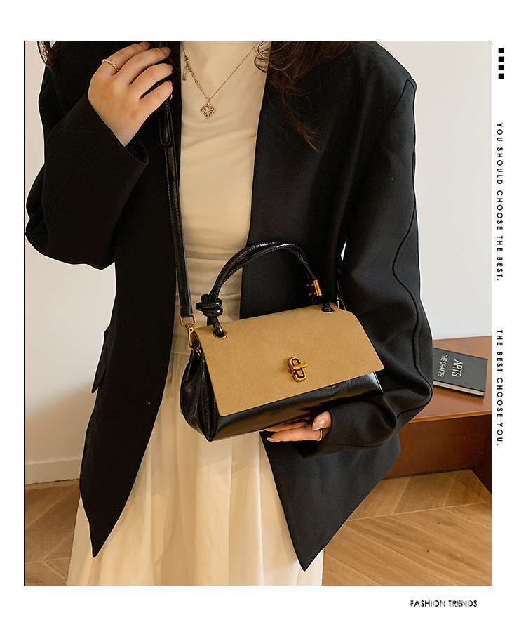 Two-Tone Faux Leather Handbag image 0