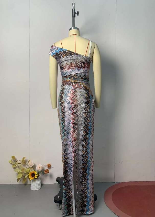 Zigzag Pattern Sleeveless Dress image 6