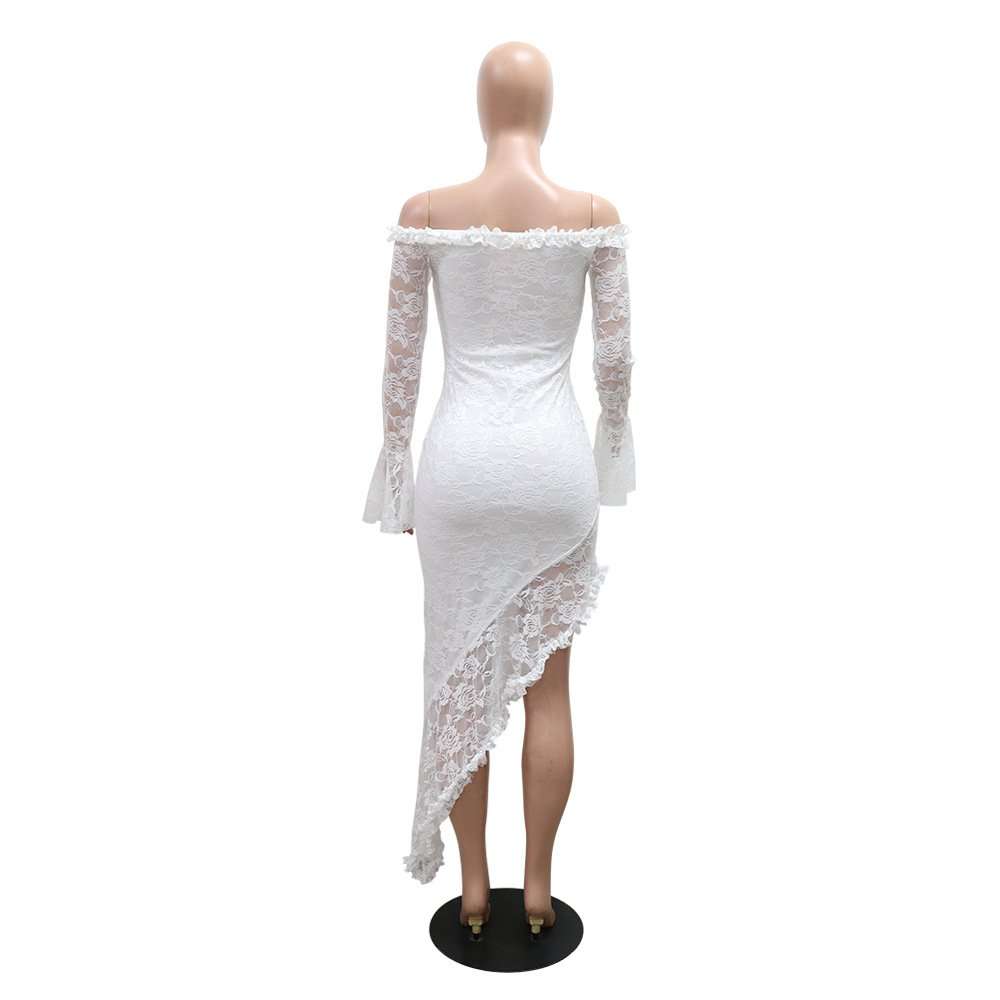Lace Off-Shoulder Asymmetrical Dress image 6